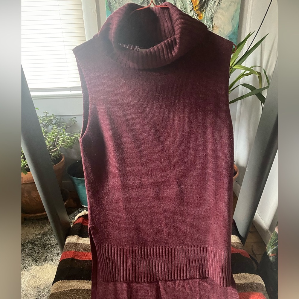 Turtle neck burgundy sweater dress or long shirt
